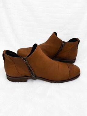 Timberland Somers Falls MirrorFit Leather Ankle Boots Women’s US 10 Brown Zip